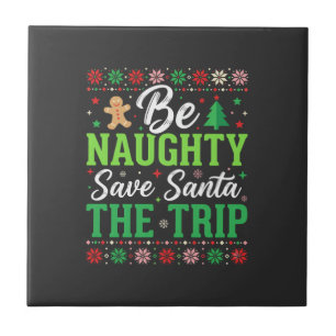 Stout zijn Red Santa Grappige Kerst SVG Tegeltje