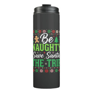 Stout zijn Red Santa Grappige Kerst SVG Thermosbeker