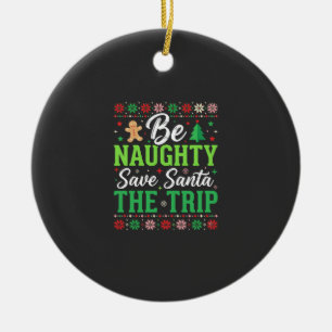 Stout zijn Red Sinterklaas Grappige Kerst SVG Keramisch Ornament