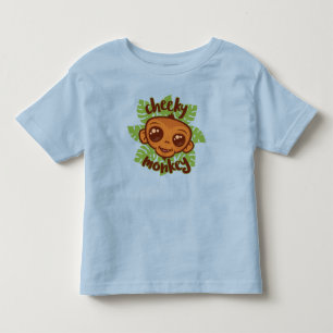 Stoute Aap Schattige Cartoon Primaat Tekening Kinder Shirts