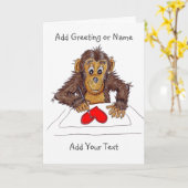 Stoute Apenliefdeskaart Kaart (Gele Bloem)