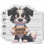 Stoute Border Collie Sticker (Voorkant)