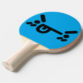 Stoute Boze Snoet Blauwe Ping Pong Paddle Tafeltennisbatje (Voorkant Gekanteld)