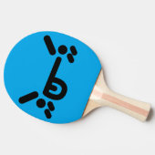Stoute Boze Snoet Blauwe Ping Pong Paddle Tafeltennisbatje (Zijkant)