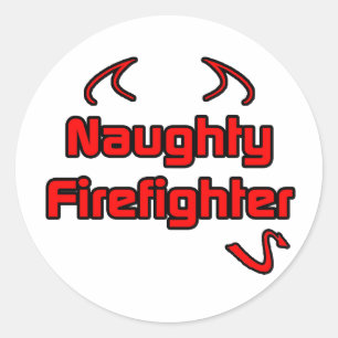 stoute brandweerman ronde sticker