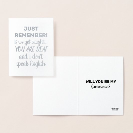 Stoute Bruidegom en Bruidsjonker Voorstel Overeenk Folie Kaarten (Display)