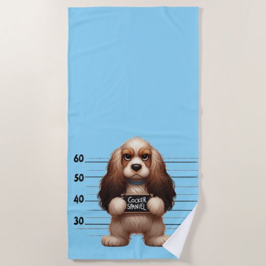 Stoute Cocker Spaniel Strandlaken (Voorkant)
