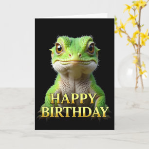 STOUTE DISTINCTE LIZARD VERJAARDAGSCARD KAART
