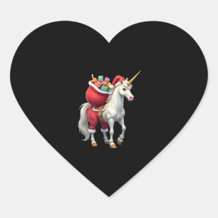 Stoute Eenhoorn Grappige Familie Kerst Ochtend Hart Sticker