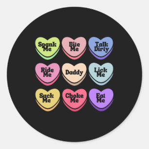 Stoute Hart Snoepgoed Daddy Sla Me Volwassen Humor Ronde Sticker