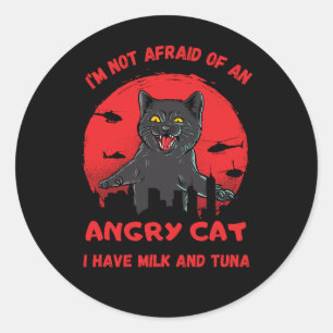 Stoute kat. Grappige katbeest. Ondeugende kat Ronde Sticker