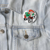 Stoute Kerst Elf Ronde Button 5,7 Cm (In situ)