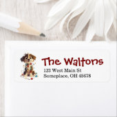 Stoute kerst puppy etiket (Insitu)