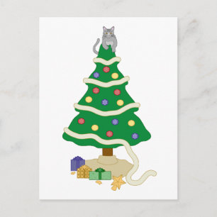 Stoute kerstboom Kitty Cat Feestdagenkaart