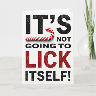 Stoute Kerstkaart Candy Cane Volwassenen Grap Fun Kaart