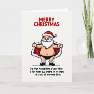 Stoute Kerstman Kerstkaart Grappige Grap Kaart