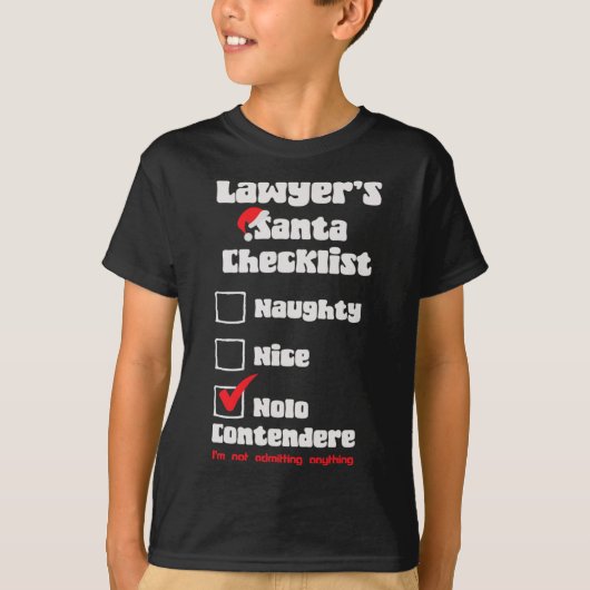 Stoute Leuke Advocate Kerst Checklist Lelijk Zweet T-shirt (Voorkant)