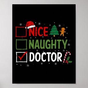 Stoute Leuke Dokter Kerstpyjama Kerstman Poster