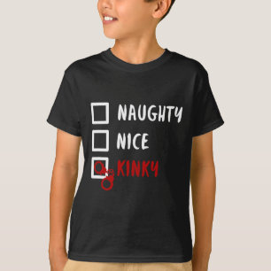 Stoute Leuke Kinky Kerstlijst Kerstman Handboeien T-shirt