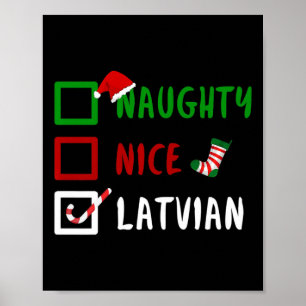 Stoute Leuke Letse Grappig Letland Kerstman Poster