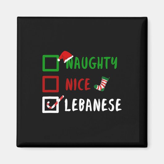 Stoute Leuke Libanese Funny Libanon Kerstman Magneet (Voorkant)