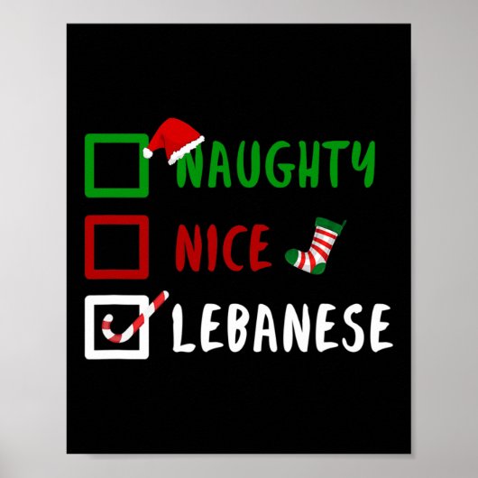 Stoute Leuke Libanese Funny Libanon Kerstman Poster (Voorkant)