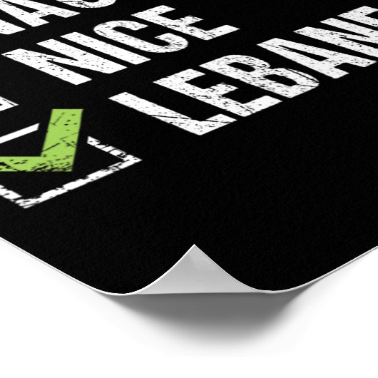 Stoute Leuke Libanese Libanon Kerstcadeau Poster (Hoek)