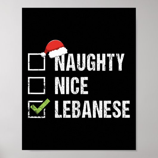 Stoute Leuke Libanese Libanon Kerstcadeau Poster (Voorkant)
