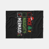 Stoute Leuke Zeemeermin Kerstpyjama Kerstman Fleece Deken (Voorkant (Horizontaal))