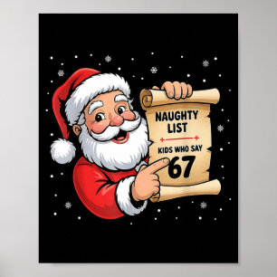 Stoute Lijst Kinderen Die 67 Kerstmis Zes Zeven Z Poster
