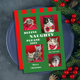 Stoute lijst Pet Photo Christmas Flat Kaart