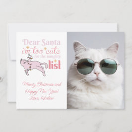 Stoute Lijst Schattigee Kattenfoto Kerst Feestdagenkaart