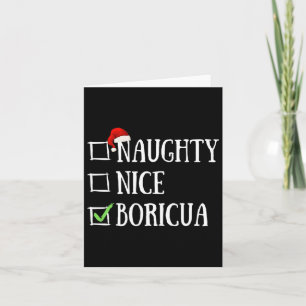 Stoute Nette Boricua Grappige Puerto Rico Kerstman Kaart
