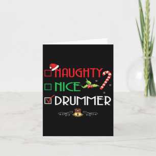 Stoute Nette Drummer Groep Bijpassend Kerstcadeau Kaart