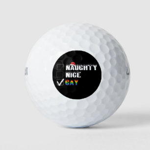 Stoute Nette Homoregenboog Pride LGBT Kerstcadeau Golfballen