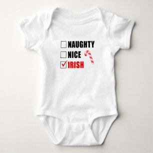 Stoute Nette Ierse Kerstman Lijst Baby Body Romper