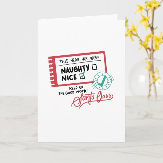 Stoute Nette Kerstmis Kaart (Gele Bloem)