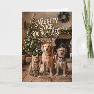 Stoute Nette Onze Best Doen Kerstmis voor Huisdier Feestdagen Kaart