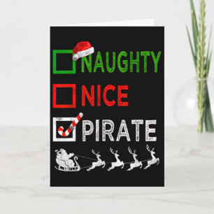 Stoute Nette Piraat Kerst Pyjama Grappige Kerstman Kaart