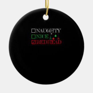Stoute Nette Roodharige Kerstmis Grappig Vakantie Keramisch Ornament