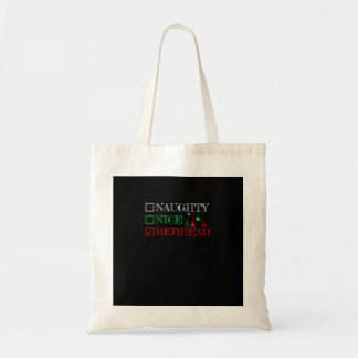 Stoute Nette Roodharige Kerstmis Grappige Feestdag Tote Bag