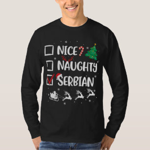 Stoute Nette Servische Kerst Moppige Kerstman Hoed T-shirt