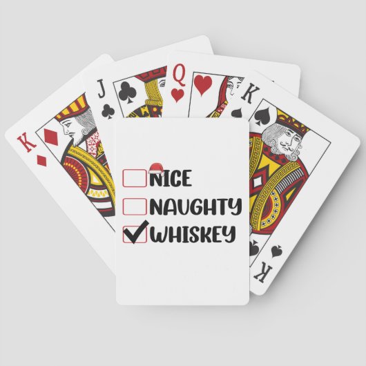 Stoute Nette Whiskey Kerstman Kerstlijst Pokerkaarten (Achterkant)