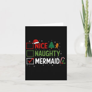 Stoute Nette Zeemeermin Kerstpyjama Kerstman Kaart