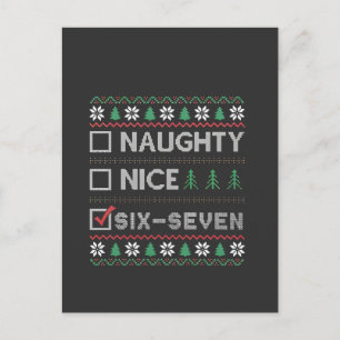 Stoute Nette Zes Zeven Grappig 6 7 Lelijke Kerst Aankondigingskaart