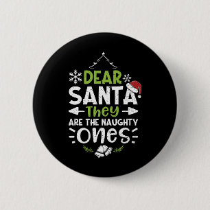 Stoute of aardige lieve kerstman, ze zijn de stout ronde button 5,7 cm