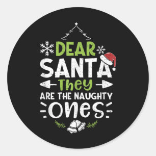 Stoute of aardige lieve kerstman, ze zijn de stout ronde sticker