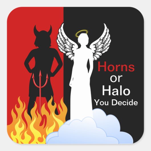 Stoute of leuke Angel Devil Stickers (Voorkant)
