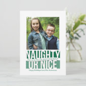 Stoute of leuke grappige feestelijke fotokaart feestdagenkaart (Staand voorkant)