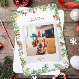 Stoute of Leuke Grappige Hond Foto Kerstmis Feestdagenkaart